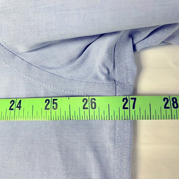 Men's Brooks Brothers Long Sleeve Button Down Polo Shirt Blue Size 17 1/2-4/5 - Picture 10 of 11